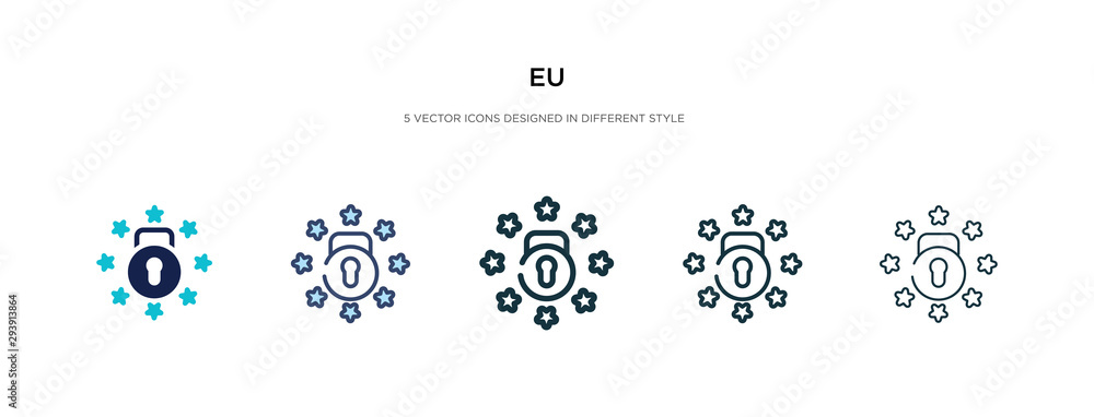 Poster eu icon in different style vector illustration. two colored and black eu vector icons designed in fi