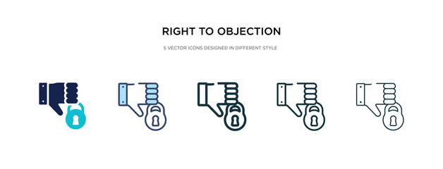 right to objection icon in different style vector illustration. two colored and black right to objection vector icons designed in filled, outline, line and stroke style can be used for web, mobile, - obrazy, fototapety, plakaty