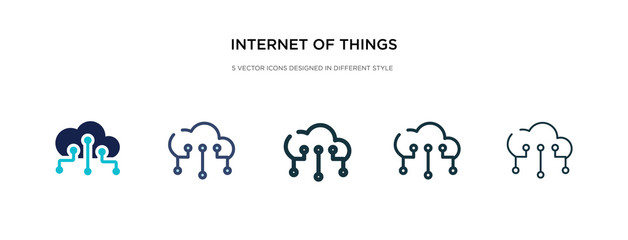 internet of things icon in different style vector illustration. two colored and black internet of things vector icons designed in filled, outline, line and stroke style can be used for web, mobile,