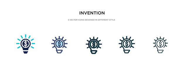 invention icon in different style vector illustration. two colored and black invention vector icons designed in filled, outline, line and stroke style can be used for web, mobile, ui