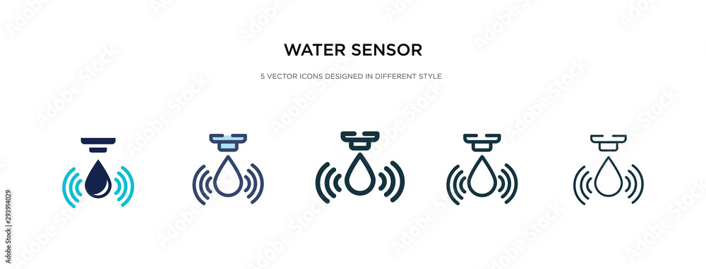 Poster water sensor icon in different style vector illustration. two colored and black water sensor vector 