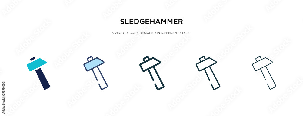 Poster sledgehammer icon in different style vector illustration. two colored and black sledgehammer vector 