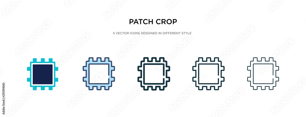 Poster patch crop icon in different style vector illustration. two colored and black patch crop vector icon