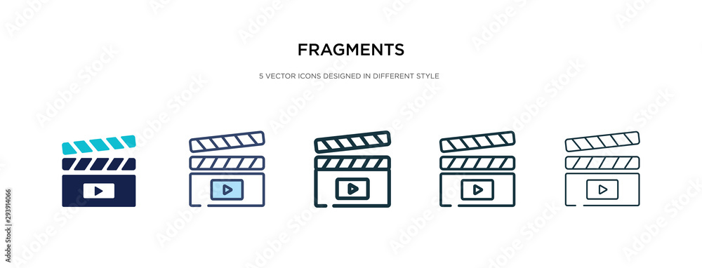 Poster fragments icon in different style vector illustration. two colored and black fragments vector icons 
