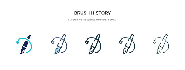 brush history icon in different style vector illustration. two colored and black brush history vector icons designed in filled, outline, line and stroke style can be used for web, mobile, ui
