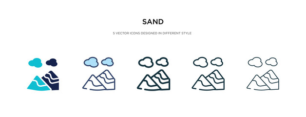 sand icon in different style vector illustration. two colored and black sand vector icons designed in filled, outline, line and stroke style can be used for web, mobile, ui