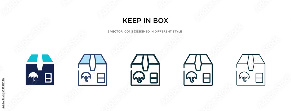 Poster keep in box icon in different style vector illustration. two colored and black keep in box vector ic