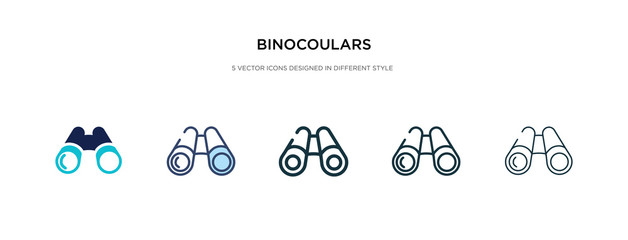 binocoulars icon in different style vector illustration. two colored and black binocoulars vector icons designed in filled, outline, line and stroke style can be used for web, mobile, ui