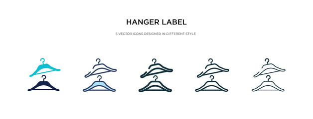 hanger label icon in different style vector illustration. two colored and black hanger label vector icons designed in filled, outline, line and stroke style can be used for web, mobile, ui