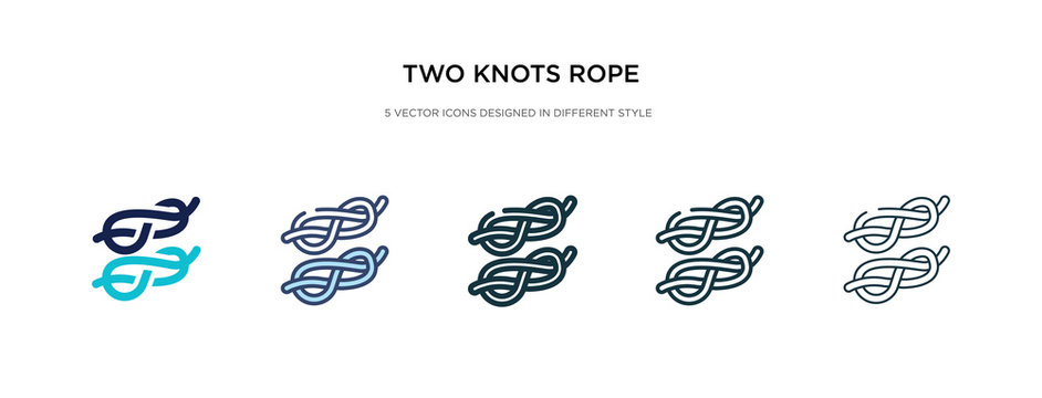 Two Knots Rope Icon In Different Style Vector Illustration. Two Colored And Black Two Knots Rope Vector Icons Designed In Filled, Outline, Line And Stroke Style Can Be Used For Web, Mobile, Ui