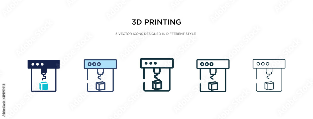 Aufkleber 3d printing icon in different style vector illustration. two colored and black 3d printing vector ic