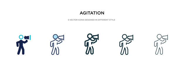 agitation icon in different style vector illustration. two colored and black agitation vector icons designed in filled, outline, line and stroke style can be used for web, mobile, ui