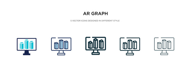 ar graph icon in different style vector illustration. two colored and black ar graph vector icons designed in filled, outline, line and stroke style can be used for web, mobile, ui