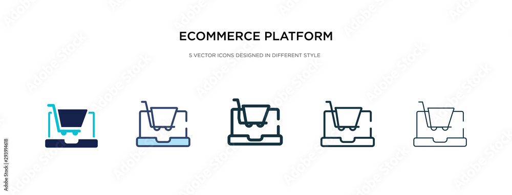 Poster ecommerce platform icon in different style vector illustration. two colored and black ecommerce plat