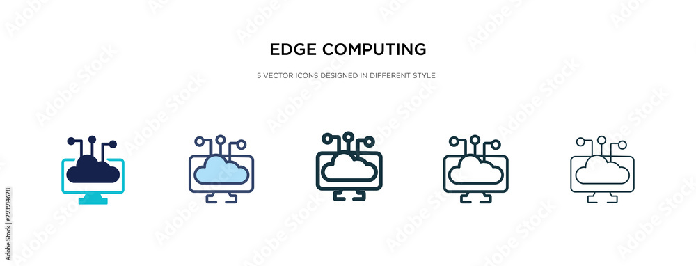 Poster edge computing icon in different style vector illustration. two colored and black edge computing vec