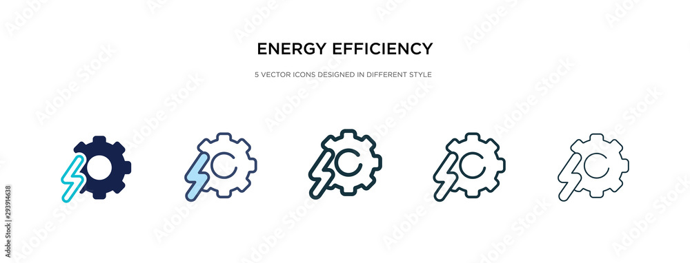 Poster energy efficiency icon in different style vector illustration. two colored and black energy efficien