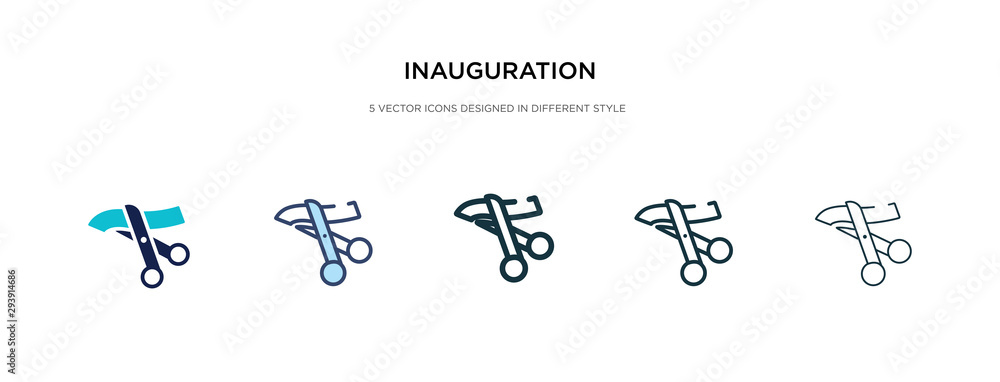 Poster inauguration icon in different style vector illustration. two colored and black inauguration vector 