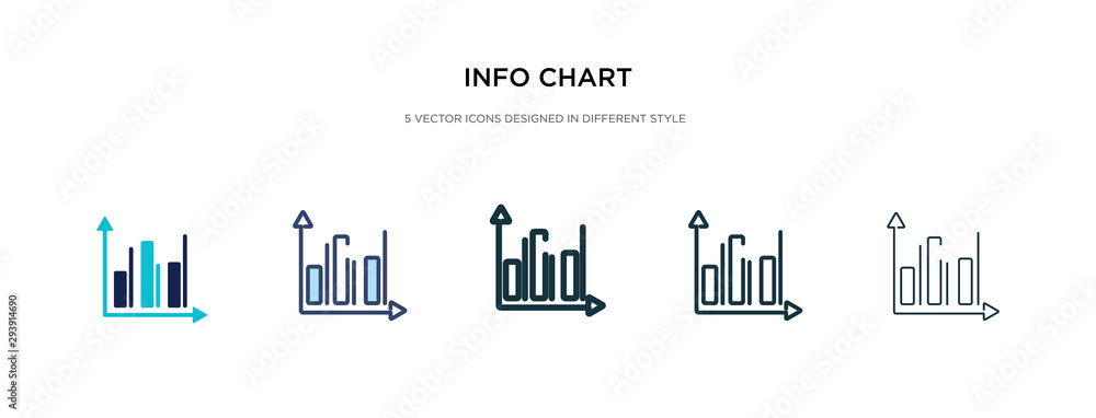 Poster info chart icon in different style vector illustration. two colored and black info chart vector icon