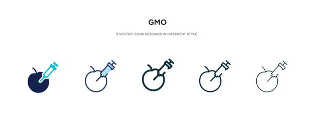 gmo icon in different style vector illustration. two colored and black gmo vector icons designed in filled, outline, line and stroke style can be used for web, mobile, ui