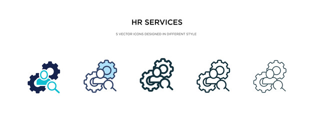 hr services icon in different style vector illustration. two colored and black hr services vector icons designed in filled, outline, line and stroke style can be used for web, mobile, ui
