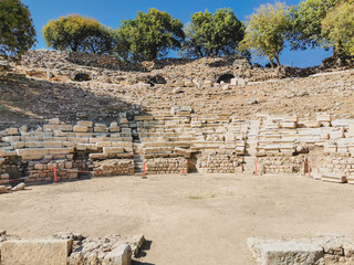 ancient city theater in the teos ruins