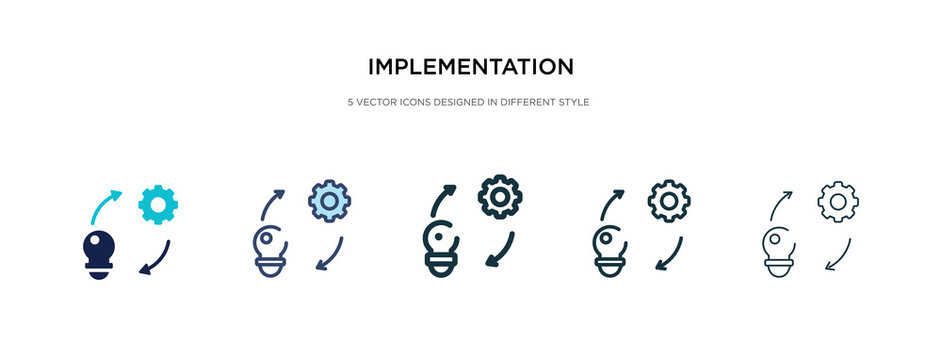 implementation icon in different style vector illustration. two colored and black implementation vector icons designed in filled, outline, line and stroke style can be used for web, mobile, ui