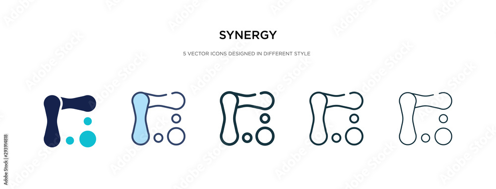 Poster synergy icon in different style vector illustration. two colored and black synergy vector icons desi