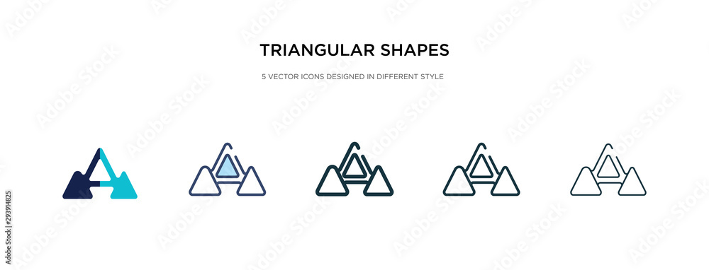 Poster triangular shapes forming waves icon in different style vector illustration. two colored and black t
