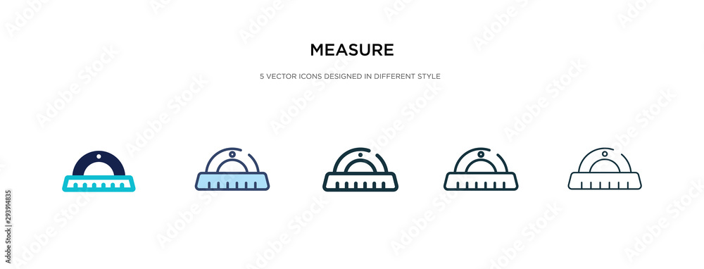 Poster measure icon in different style vector illustration. two colored and black measure vector icons desi