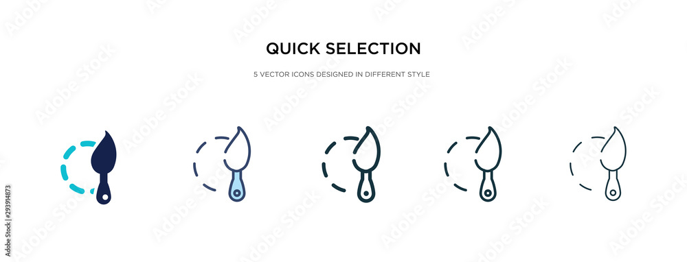 Aufkleber quick selection icon in different style vector illustration. two colored and black quick selection v