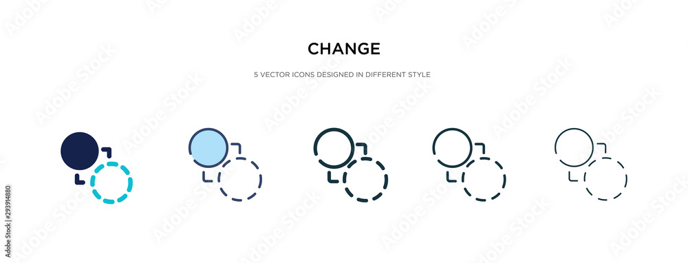 Poster change icon in different style vector illustration. two colored and black change vector icons design