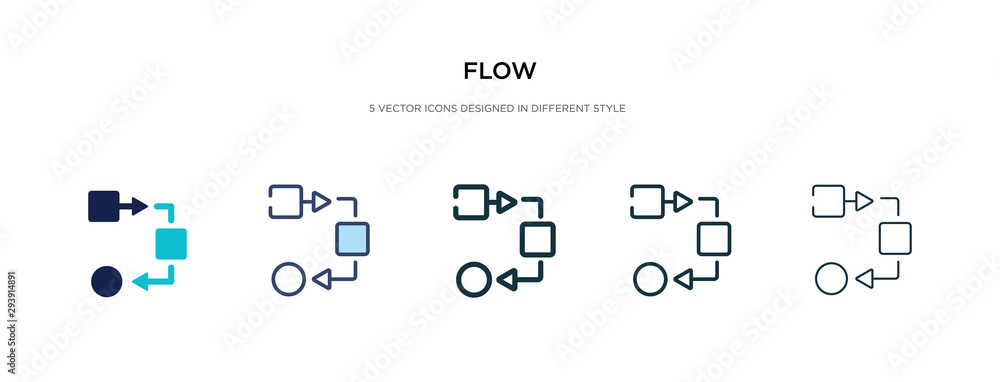 Poster flow icon in different style vector illustration. two colored and black flow vector icons designed i