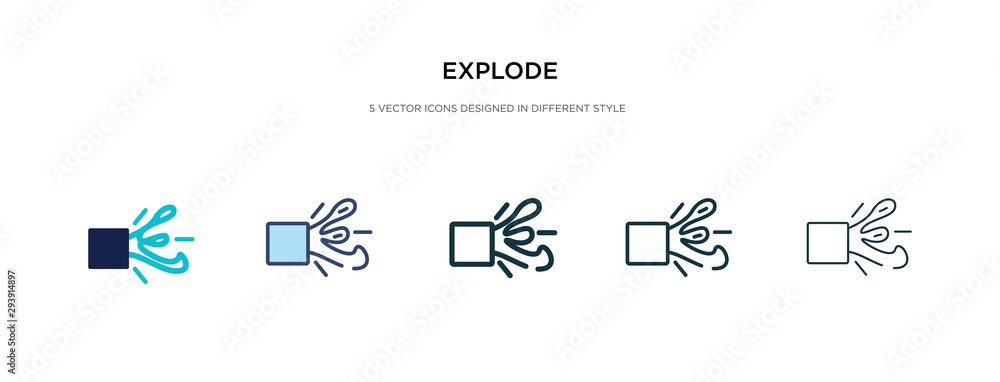 Aufkleber explode icon in different style vector illustration. two colored and black explode vector icons desi