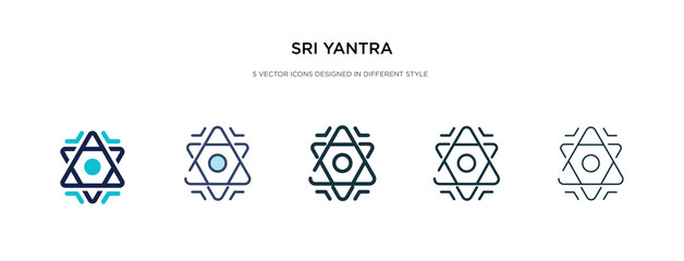 sri yantra icon in different style vector illustration. two colored and black sri yantra vector icons designed in filled, outline, line and stroke style can be used for web, mobile, ui