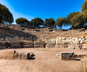 ancient city theater in the teos ruins