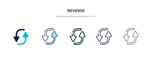 reverse icon in different style vector illustration. two colored and black reverse vector icons designed in filled, outline, line and stroke style can be used for web, mobile, ui