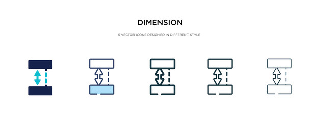 dimension icon in different style vector illustration. two colored and black dimension vector icons designed in filled, outline, line and stroke style can be used for web, mobile, ui
