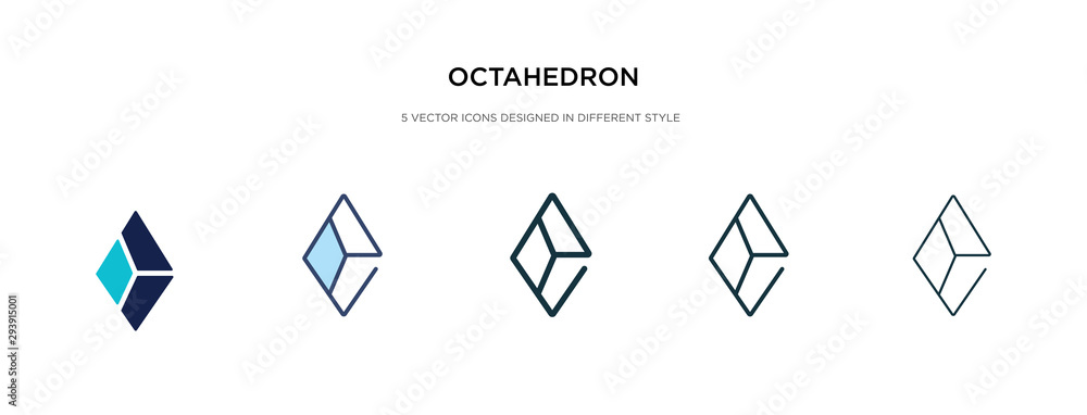 Poster octahedron icon in different style vector illustration. two colored and black octahedron vector icon