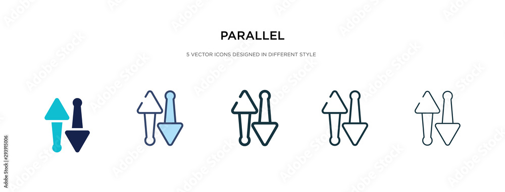 Poster parallel icon in different style vector illustration. two colored and black parallel vector icons de