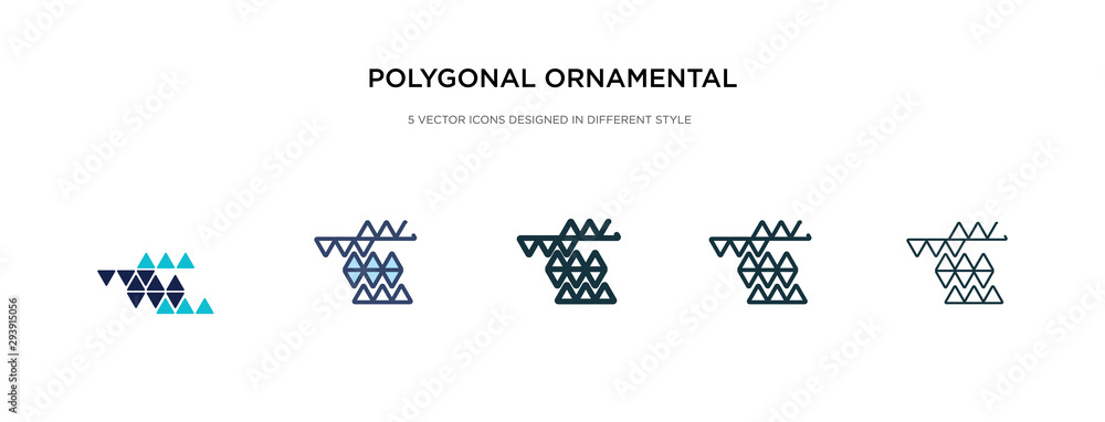 Poster polygonal ornamental shape of triangles icon in different style vector illustration. two colored and