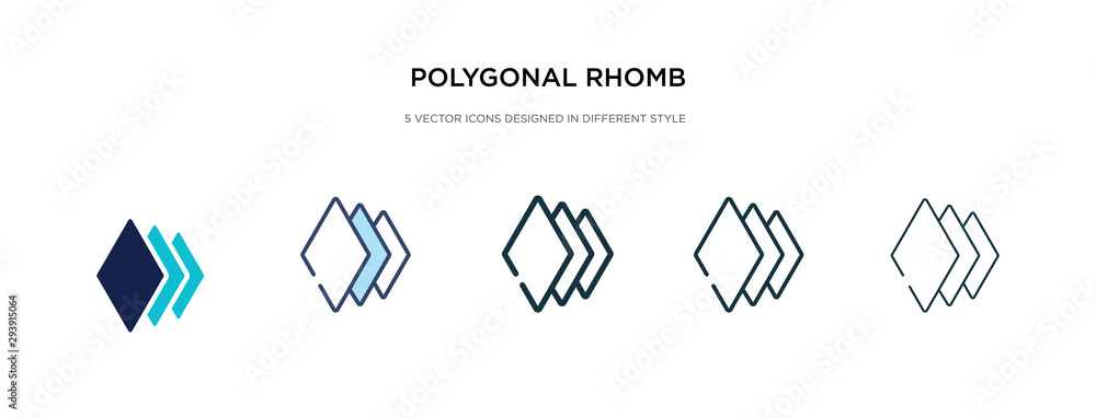 Poster polygonal rhomb icon in different style vector illustration. two colored and black polygonal rhomb v
