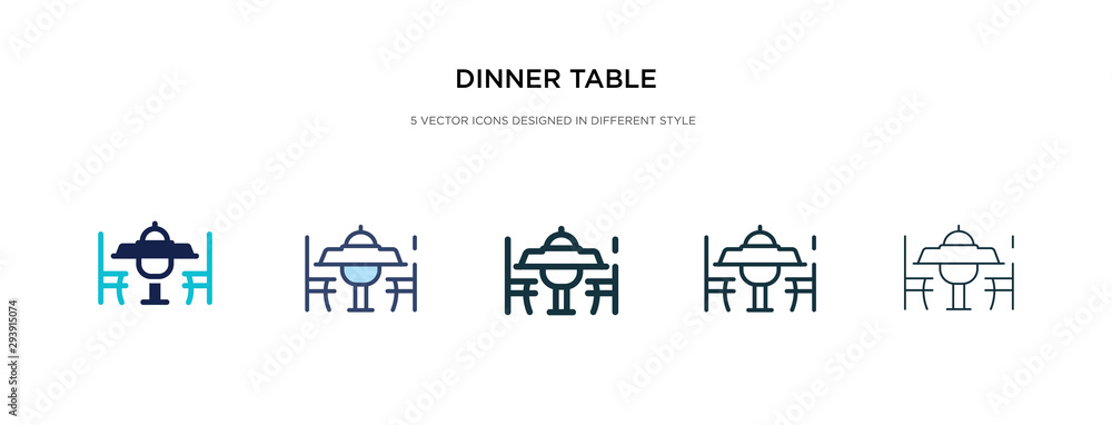 Poster dinner table icon in different style vector illustration. two colored and black dinner table vector 