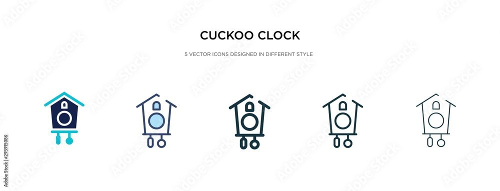 Poster cuckoo clock icon in different style vector illustration. two colored and black cuckoo clock vector 