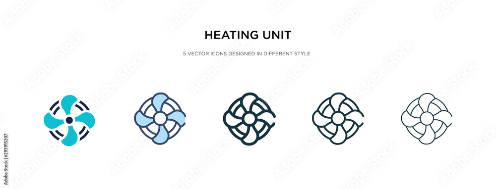 Poster heating unit icon in different style vector illustration. two colored and black heating unit vector 