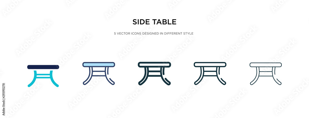 Poster side table icon in different style vector illustration. two colored and black side table vector icon