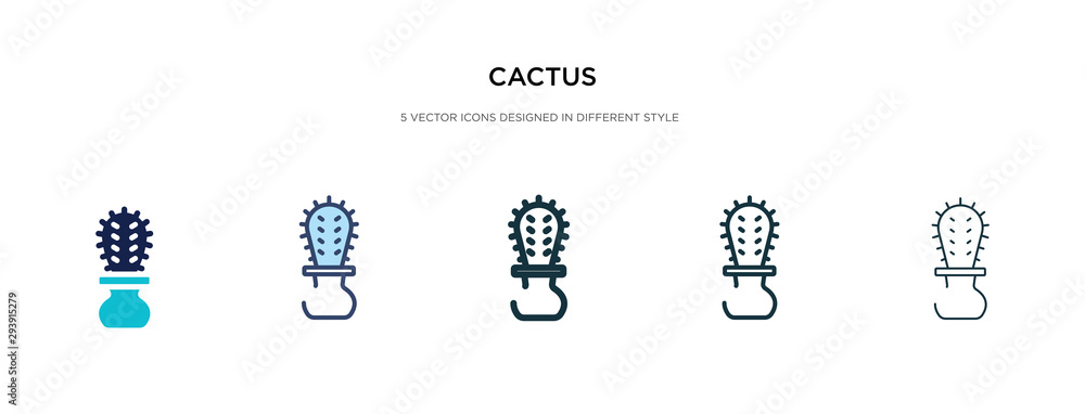Poster cactus icon in different style vector illustration. two colored and black cactus vector icons design