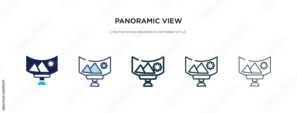 Poster panoramic view icon in different style vector illustration. two colored and black panoramic view vec