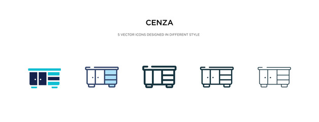 cenza icon in different style vector illustration. two colored and black cenza vector icons designed in filled, outline, line and stroke style can be used for web, mobile, ui