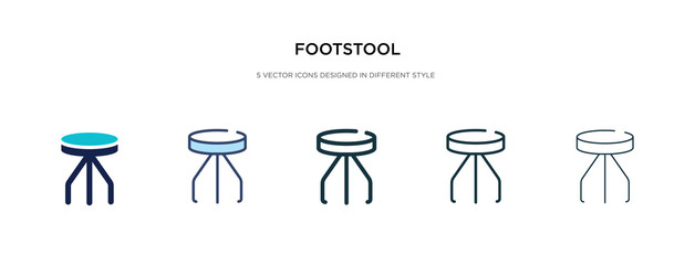 footstool icon in different style vector illustration. two colored and black footstool vector icons designed in filled, outline, line and stroke style can be used for web, mobile, ui