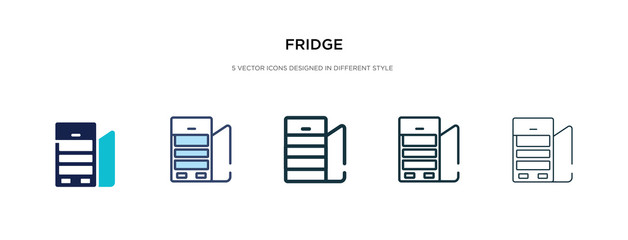 fridge icon in different style vector illustration. two colored and black fridge vector icons designed in filled, outline, line and stroke style can be used for web, mobile, ui